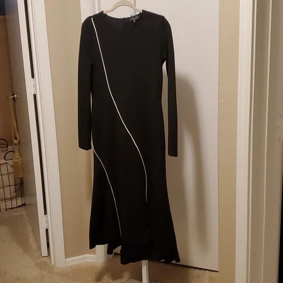 topshop long sleeve dress Topshop Blue Long Sleeve Front Twist Dress